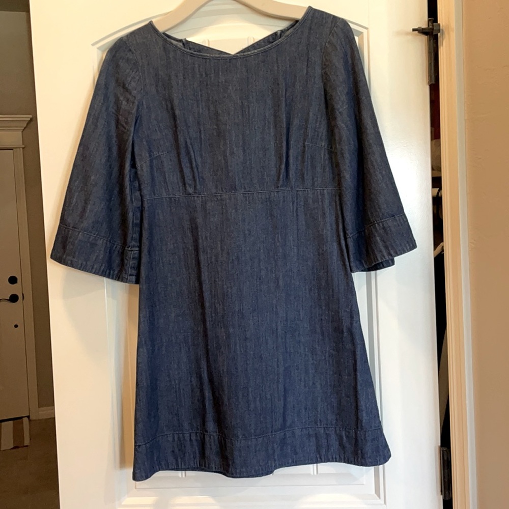 URBN Outfitters- denim cross back dress - size 4